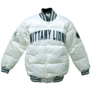 Men's white Starter Bronx bubble jacket Nittany Lions